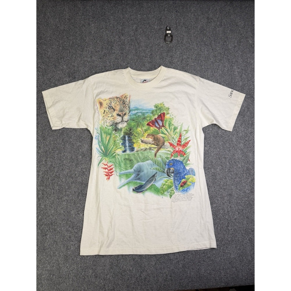 Vintage 90's Mazzotta Rain Forest Double Sided T-Shirt Size Medium Animals